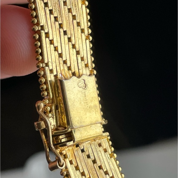 Milor sterling silver Multi Sterling Silver Gold Herringbone Cuff Bracelet - Picture 9 of 14